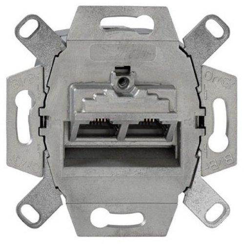 Розетка компьютерная без накладки без рамки Jung 2-м. RJ45+RJ45 6е картинка